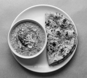 Dal Lehsuni + Missi Roti (1 piece)