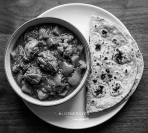 Chicken Curry + Tandoori Roti Plain (1 piece)