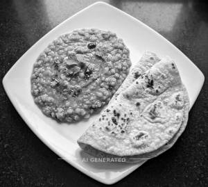 Daal fry + Tawa Roti plain (2 pieces)