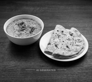 Dal fry + 2 simple tawa roti