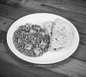 Lasaniya paneer + Plain roti (2 pieces)