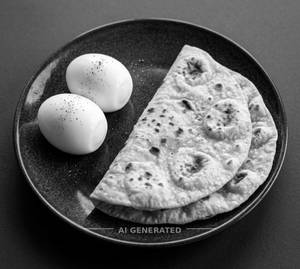 Boiled Egg + Tava Roti (Chappati) (2 Pieces)