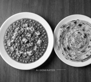 Matar Masala + Tandoori Butter Paratha (1 piece)