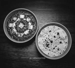 Palak Paneer + Plain Chapati (1 piece)