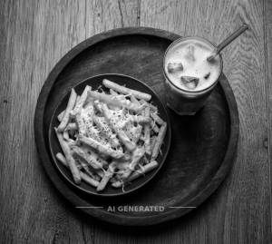 Cheesy Fries + Cold Coffee