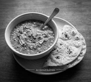 Dal Fry + Roti (2 pieces)
