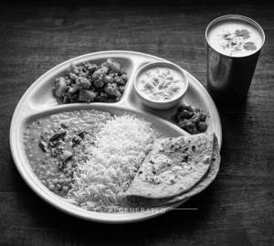 Dal Rice Thali + Chaas