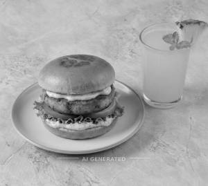 Aloo Tikki Burger + Pineapple Lemonade