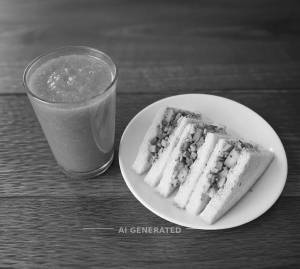 Veg Butter Sandwich + Papaya Juice