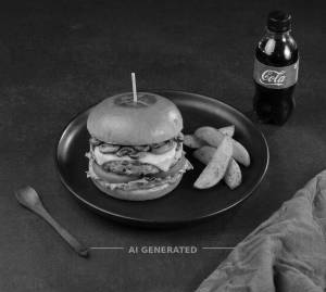 Cheese Mushroom Burger + Cold Drink