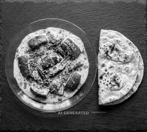 Doi Begun + Roti (2 Pieces)
