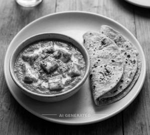 Butter paneer masala (serve 1-2)300ml + Plane Roti (2 pieces)