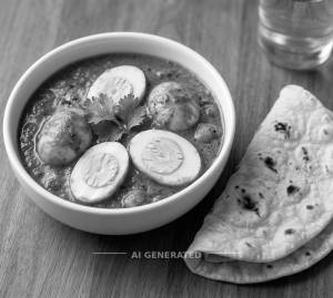Egg butter masala + Simple roti (2 pieces)