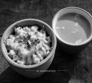 Special Kulhad Corn Cheese Momos + Ginger Tea