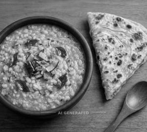 Bhaja Moong Dal + Bangla Trikon Paratha (1 Piece)