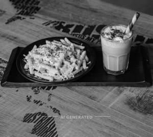 Cheesy Fries + Cold Coffee