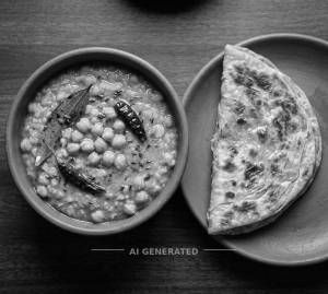 Chholar Dal + Bangla Trikon Paratha (1 Piece)