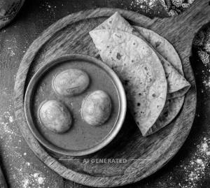 Egg Curry + Tawa Roti (2 pieces)