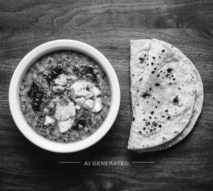 Egg dal tadka + Ashirbad tawa roti [2 pieces]