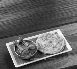 Chicken Leg Gravy + Three Nellai Parotta (1 Piece)