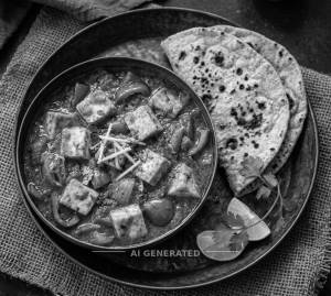 Kadhai Paneer + Tandoori Roti (2 pieces)