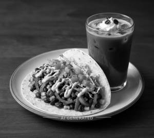 Veggie Taco + Cold Coffe