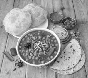 Chola Bhatura + Tawa Roti Plain (2 pieces)