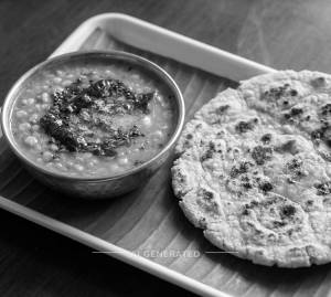 Dal tadka + Makka roti (1 piece)
