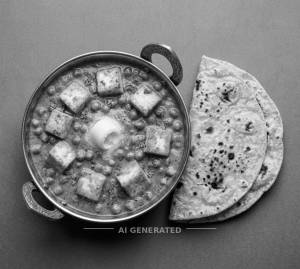 Matar Paneer + Tawa Roti (3 Pieces)