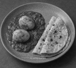Egg Curry [2 Eggs] + Roti (2 Pcs)
