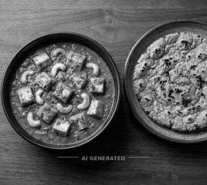Paneer Kaju Curry + Bajra Bhakri (1 piece)