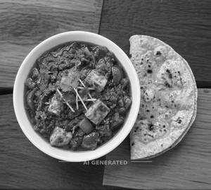 Kadai Paneer + Butter Roti (1 Piece)