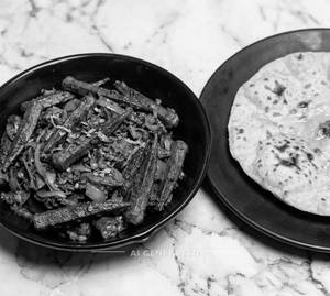 Bhindi Masala + Tawa Roti (1 Piece)