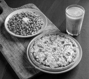 Corn And Cheese Pizza + Cold coffee