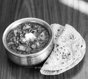 Aloo Palak + Plain Tawa Roti (2 Pieces)