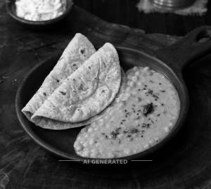 Matar Dal + Ata Roti (2 Pieces)