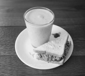 Veg Butter Sandwich + Sapota Juice