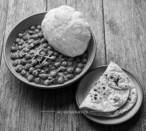 Chola Bhatura + Tawa Roti (2 pieces)
