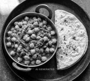 Chilli Chana + Chapati Tawa Roti (1 piece)