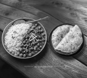 Chole chawal + Ghee phulka [1 piece] (2 pieces)