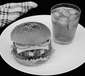 Veg Burger + LIME ICED TEA