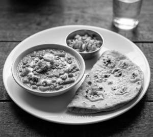 Veg Egg Curry + Tandoori Butter Roti (1 Piece)