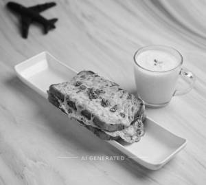 Cheese Bread Omelette + Sweet Lassi