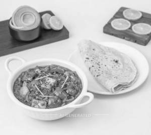 Kadhai Paneer + Rumali Roti (1 Piece)
