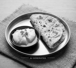 Egg Poach + Plain Tawa Roti (2 Pieces)