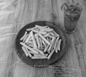 French fries + Strawberry mocktail