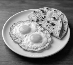 Fried egg [2 eggs] + Tandoori roti plain (2 pieces)