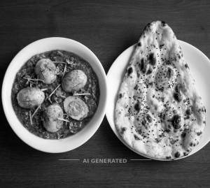 Egg Curry + Tandoori Naan (1 Piece)