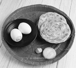 Boiled 2 Eggs + Kerala Parotta (2 Piece)                 
