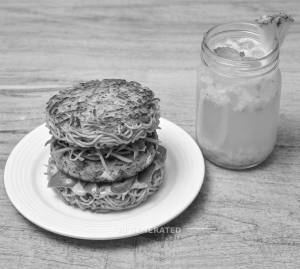Noodle Burger + Pine apple cooler